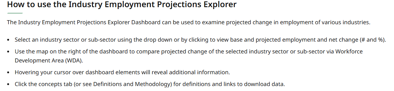 How To Use Industry Projections Explorer 2
